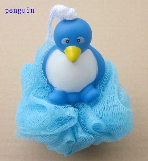 Cartoon Bear Bath / Shower Body Puff Sponge Mesh Ball shenzhen ICTI factory