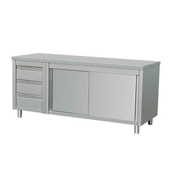 Commercial Stainless Steel Kitchen Cabinets , 50mm Restaurant Stainless Steel Cabinets