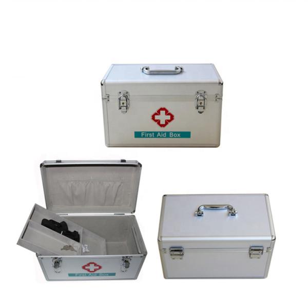 Aluminium Shoulder strap Emergency Medical Supplies box workshop metal First Aid box Storage case  with lock