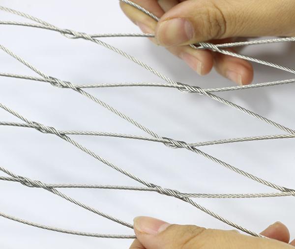 Rhombus Stainless Steel Cable Netting , Bird Aviary Steel Cable Mesh No Toxic