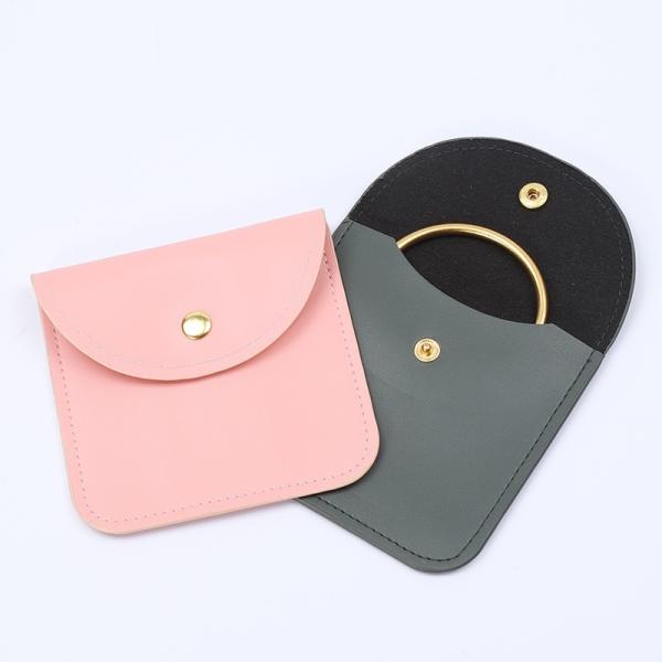 Elegant Luxury Noble Eco Friendly Biodegradable Vegetable Leather Apple Leather Pineapple Leather New PU Leather Metal Snap Bag Jewelry Bag Bracelet Necklace Jewelry Storage Bag Oil Edge Leather Bag