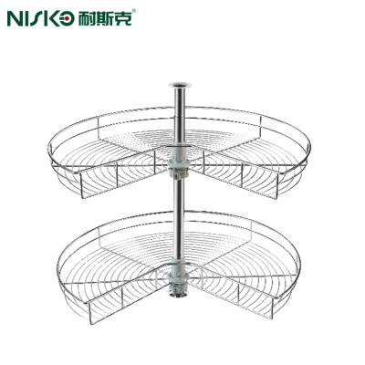 270 Degrees Rotating Corner Cabinet Storage Rack Swivel Magic Corner Basket