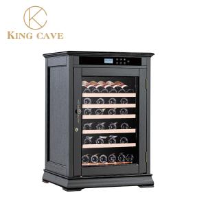 Custom Black Wine Refrigerator Wine Cooler 48 Bottles Glass Door