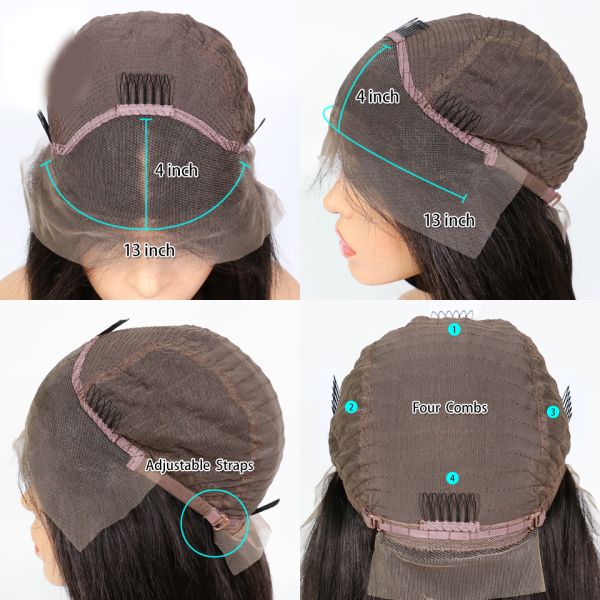 100% Brazilian Human Hair Lace Front Human Hair Wigs With Baby Hair Straight