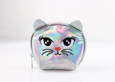 Durable Portable Women  ' S Cosmetic Bag  Silver Cat Shaped For Summer