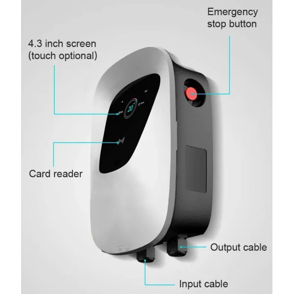 Участок зарядной станции 22kw 3 Pevc2107 11kw EV для пункта домашнего автомобиля электротранспорта поручая