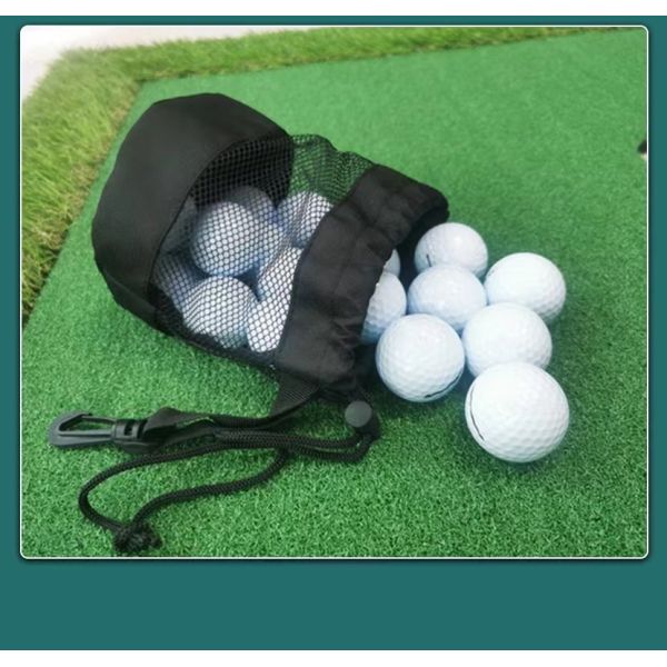 Polyester Sports Drawstring Bag Mesh Pocket Net Pouch For Storage Golf Tennis Ball