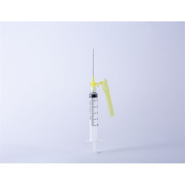 Sterile Medical Disposable Safety Syringe With Safety Needle 16G-30G FDA51K