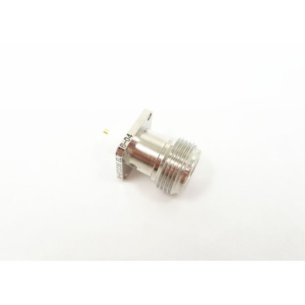 Coaxial Female N Type RF Connector Nickel Plated 4 Holes Flange Mount