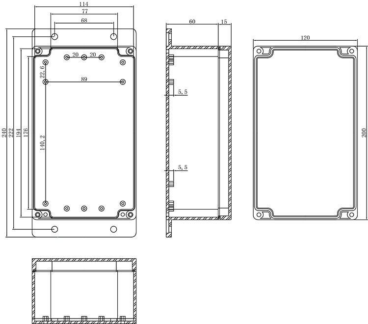 Приложение электронного держателя стены IP65 200*120*75mm пластиковое