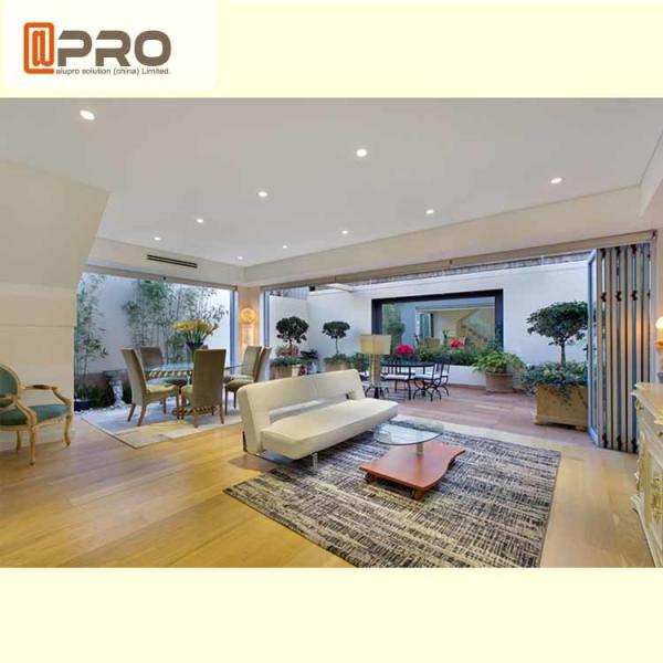 Australian Standard Aluminium Side Opening Door Single / Double Glazing Aluminum Frame Glass Bifold Door frameless bifol