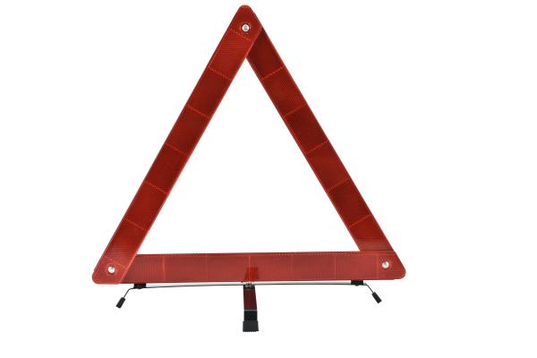 Roadside Warning Triangle / Triangle Warning Light 43cm Red Color Cross Stand