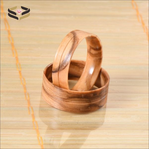 8mm 6mm Polished Flat Olive Wood Ring Core Blanks for Inlay Certificate Type Third Party Appraisal Mens Wedding Band