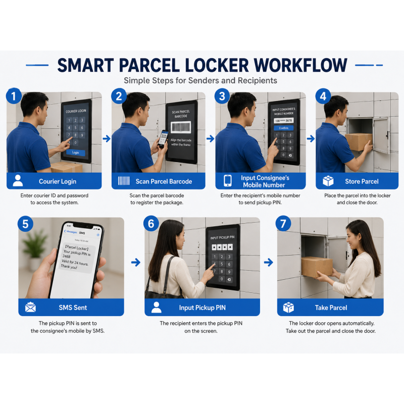 Winnsen 24/7 Outdoor Smart Parcel Locker with Galvanized Steel and Integrated Camera for Office Park