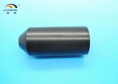 Black Polyolefin Heat Shrink End Caps for Wire Sealing , Insulation Seal End Cap