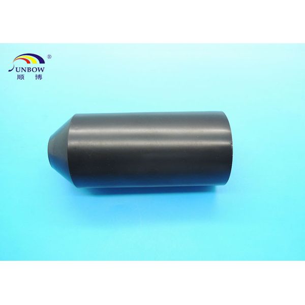 Black Polyolefin Heat Shrink End Caps for Wire Sealing , Insulation Seal End Cap