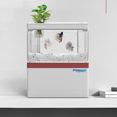 Mini Table USB Aquarium Fish Tank With Light LED Display 18CM Hight