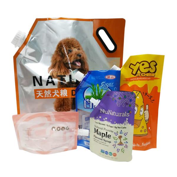 Pet Food Beverage Liquid Spout Pouch Reusable Cap Nylon Aluminum Foil Lamination
