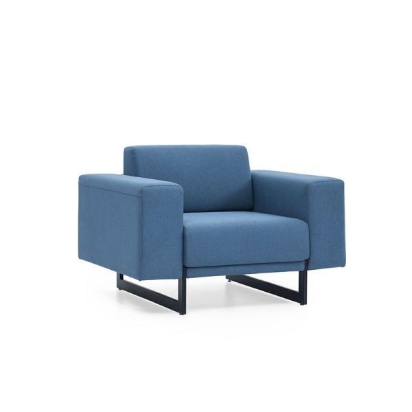 Голубая гостиничная кабинетная приемная кожаный модульный секционный офисный диван