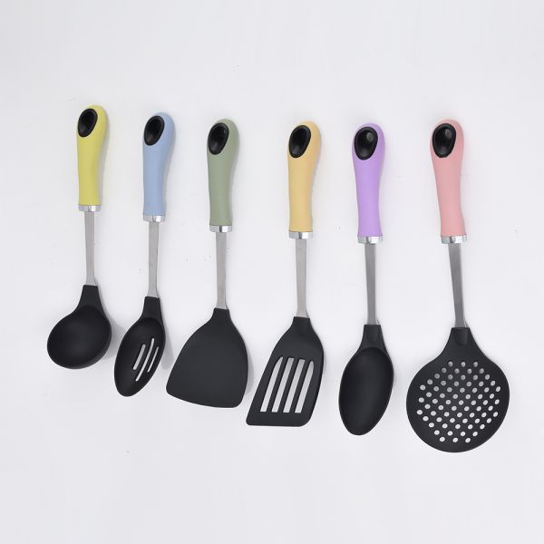 Kitchen Household Utensil Set with Non-Stick Cooking Tools and Stainless Steel Handle