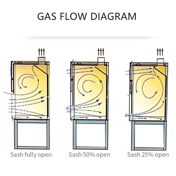 220V Laboratory Fume Hood Steel Glass Window Fume Cupboard Chemistry 300kg