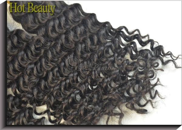Brazilian Virgin Human Hair Extensions Brown , Remy Big Curl Hair