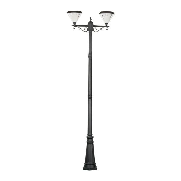 All In One Solar Landscape Lighting Garden Pathway 3 Head Outdoor Post Light
