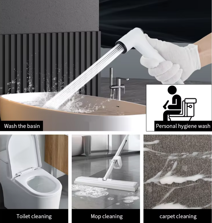Modern Simple ABS Toilet Bidet Airbrush New Handheld Bidet Shower Bathroom