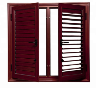 Internal Aluminium Louver Doors Swing Up And Down With Frosted Glass Panels