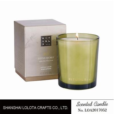Handmade Scented Soy Candles , Long Lasting Scented Candles In Green Clear Bottle