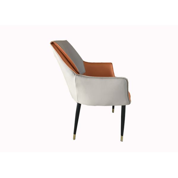 Nordic 45cm 84cm Wrought Iron Upholstered Dining Chairs