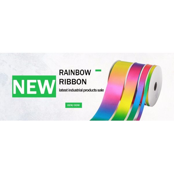Custom Rainbow Gradient Double Face Satin Ribbon for Personalized Branding
