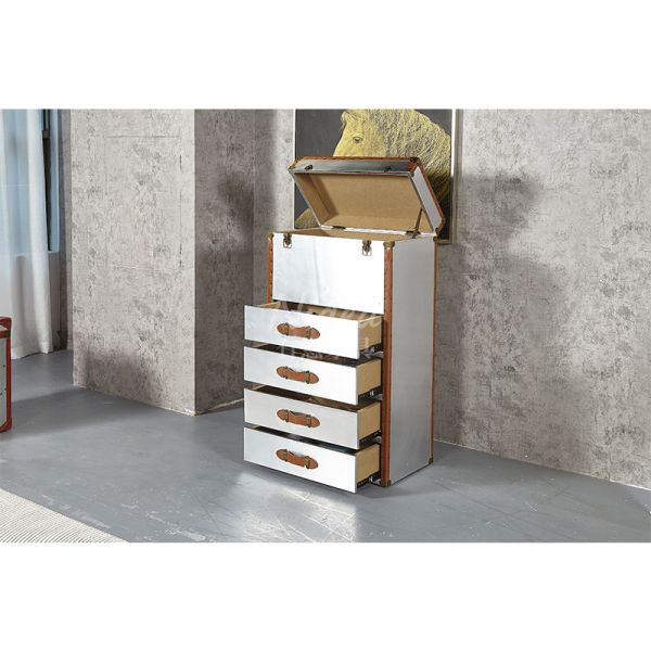 Nidea Luxury Wine Display Sideboard showcase Bedside Aluminum Kitchen Leather Rustic Trunk Side Table Corner Cabinet