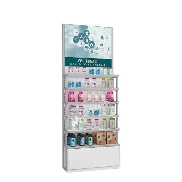 OEM Wooden Merchandise Displays Shelves For Pharmacy Shop Furniture