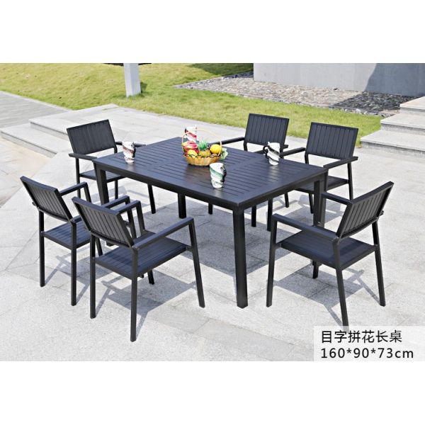 Hot Sales Aluminium PE Rattan chairs Leisure Outdoor Garden Backyard Polywood table and chair furniture
