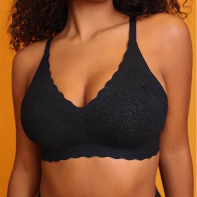 Sustentador confortável sem costura preto resistente a choques
