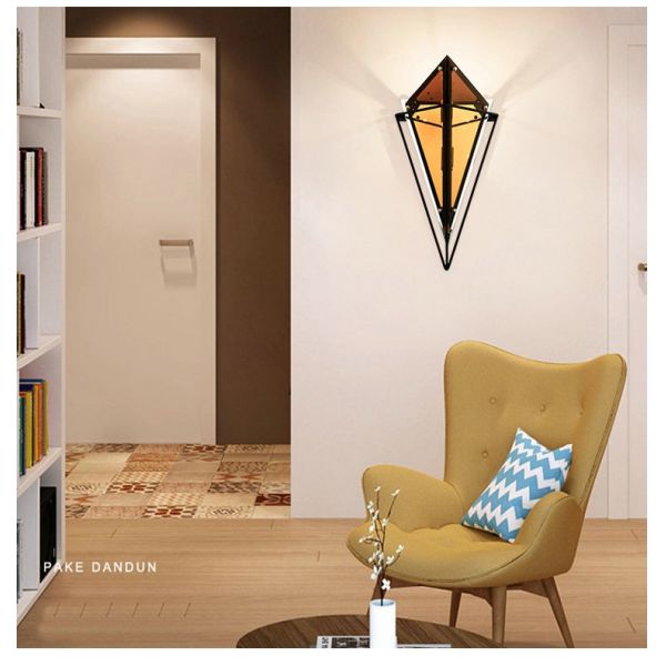 Modern minimalist wall lamp personality lamps aisle hotel glass bedroom wall diamond