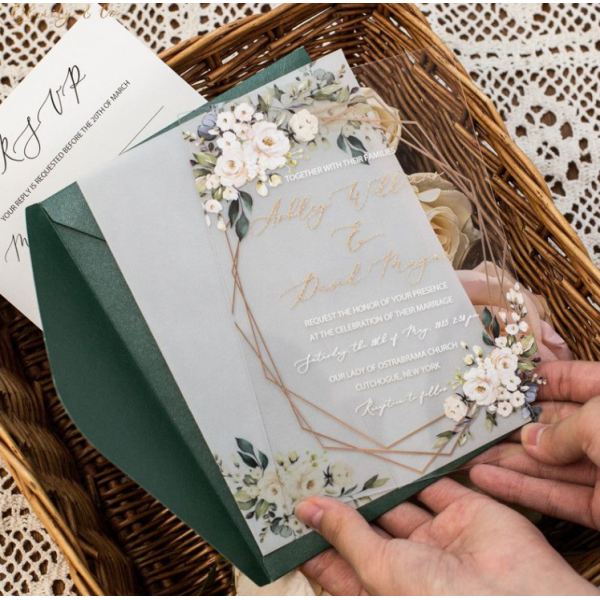 Acrylic Plastic Wedding Place Greeting Invitation Name Card Custom Designs Printing