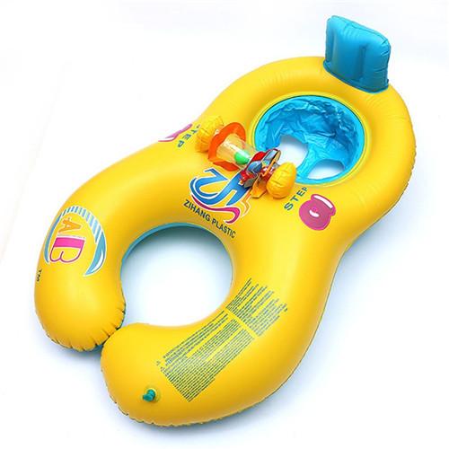 Inflatable Baby Swimming Ring Pool Float Mother Child Double Person Swimming Circle Kids Seat Float Piscine Swimtrainer