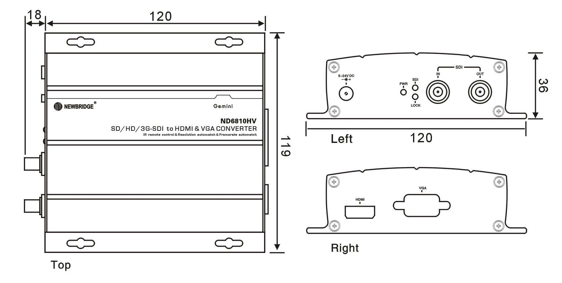 DC 12V 1A Multimode Fiber Optic Transceiver 3G 1080P