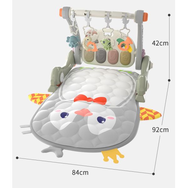Four-Wheeled Infant and Toddler Foot Piano 2-In-1 Learning Walker Handcart in Plastic