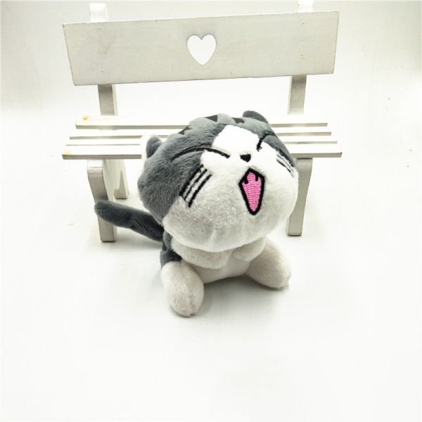 Adorable Plush Keychain Toys Cat Shape Customized Size Ultra Soft Fabric