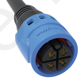 Сплав 4pin M19 соединитель сверхусплавленный синий нейлон PA66 алюминиевая сплав оболочка