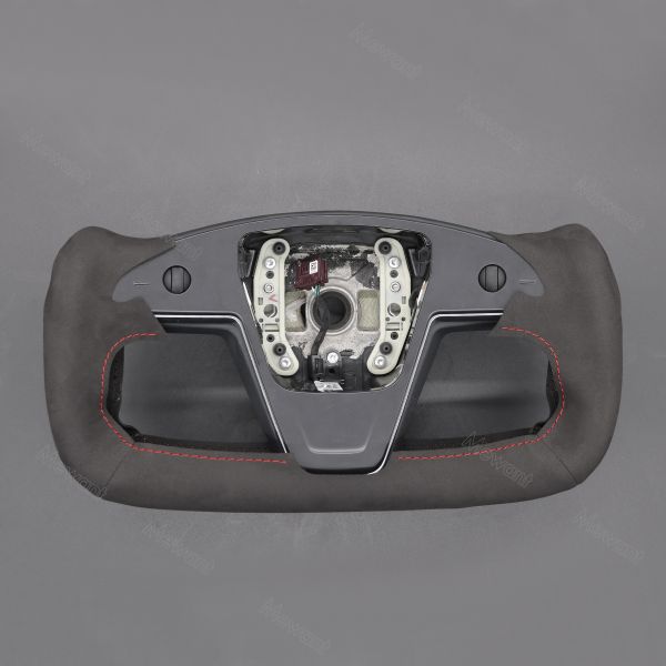 Customized Available Durable Soft Athsuede Hand Sewing Steering Wheel Cover Wrap for for Tesla Model S X 2022-2023