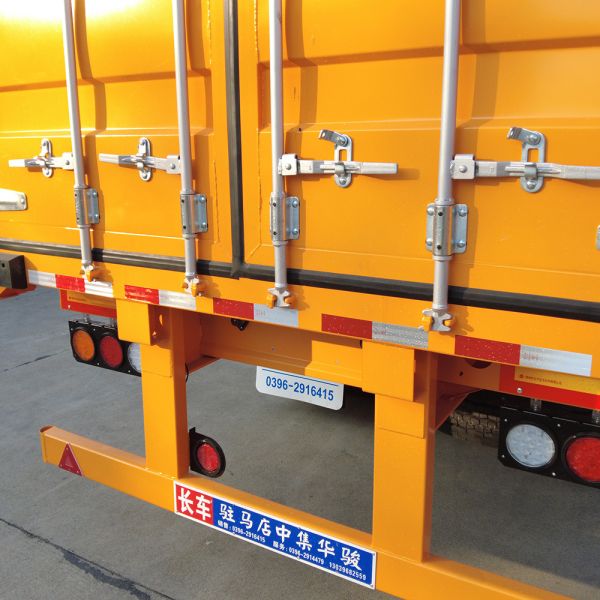 Green Transport Utility Dry Van Truck Trailer with Cage CIMC HUAJUN Customers Optional