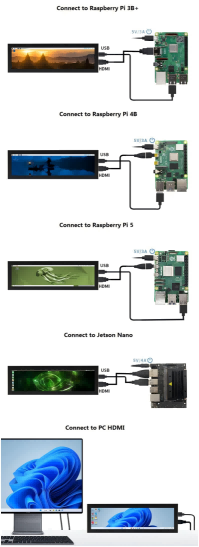 YZY 8.8 Inch HDMI LCD Display with 480x1920 Resolution and IPS Full-Angle Panel for Computer Secondary Screen