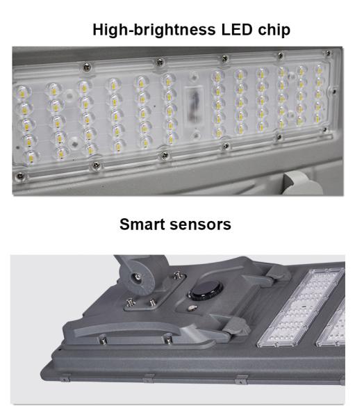 30W 40W 50W Stand Alone Solar Powered Street Light With Sensor Dimming Timing Saving