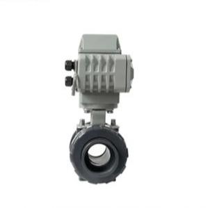 Plastic UPVC Electric Ball Valve Thread Connection For Water Acid And Corrosive Liquid