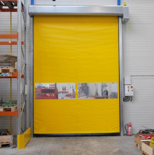Puerta de persiana enrollable de PVC de alta velocidad con estructura de acero para almacenamiento en frío, puerta con cremallera de rodadura rápida para congelador, para edificios modernos