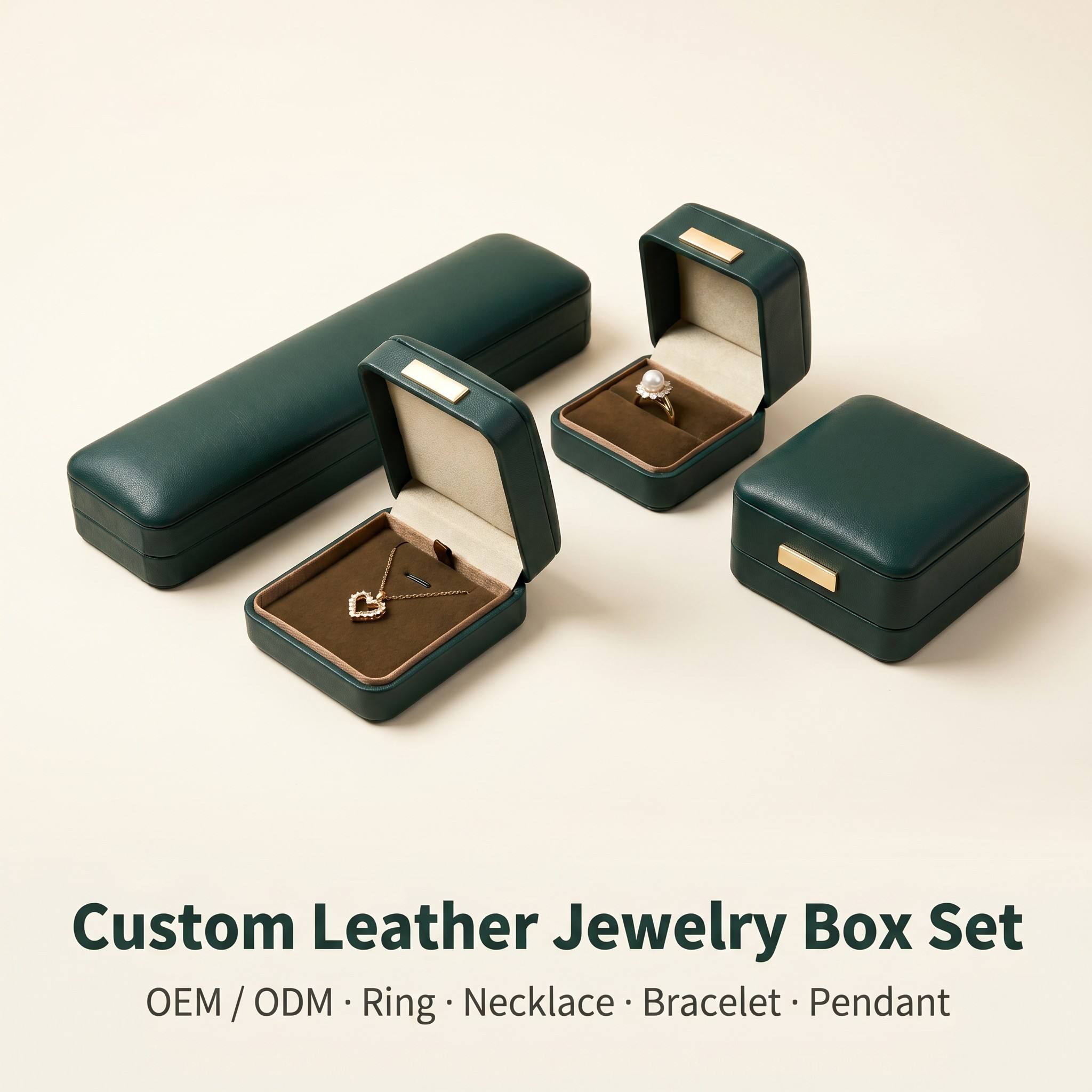 Durable Rectangle PU Jewellery Box  Long Chain Pendant Jewelry Box